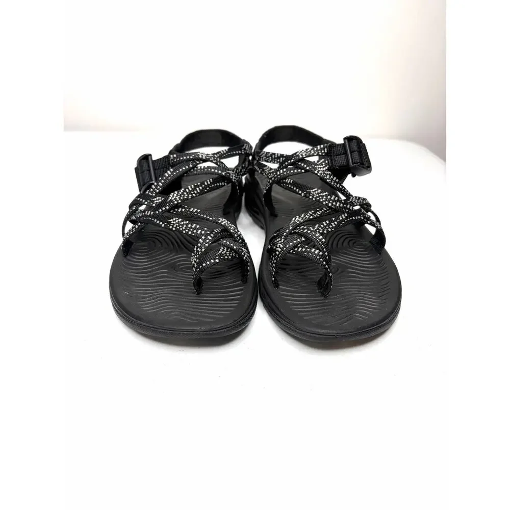 Chaco Women's Z/Volv X2 Sandals Sz 8 Black White Dash Hiking Outdoors Comfort